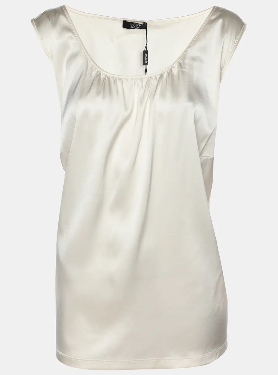 Basler Cream Satin Sleeveless Top XL