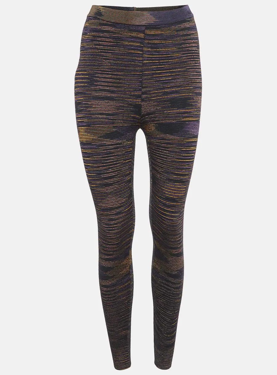 M Missoni Black Patterned Wool Blend Knit Capri Pants S