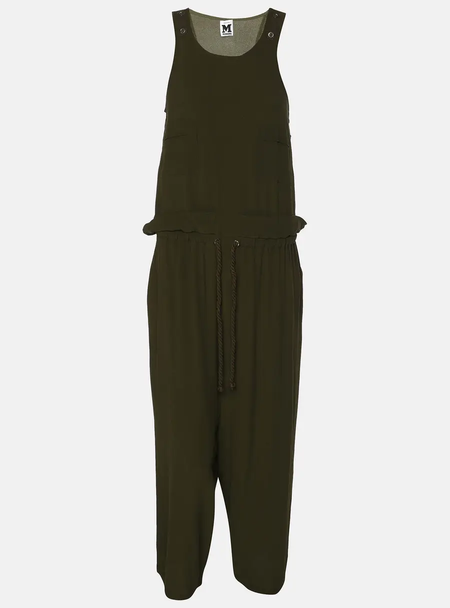 M Missoni Green Acetate Blend Belted Sleeveless Jumpsuit S