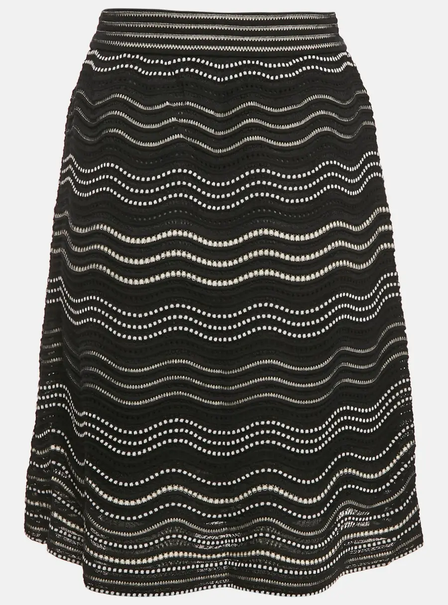 M Missoni Black Patterned Flared Short Skirt S