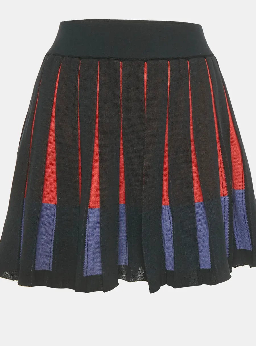 M Missoni Multicolor Knit Pleated Mini Skirt M