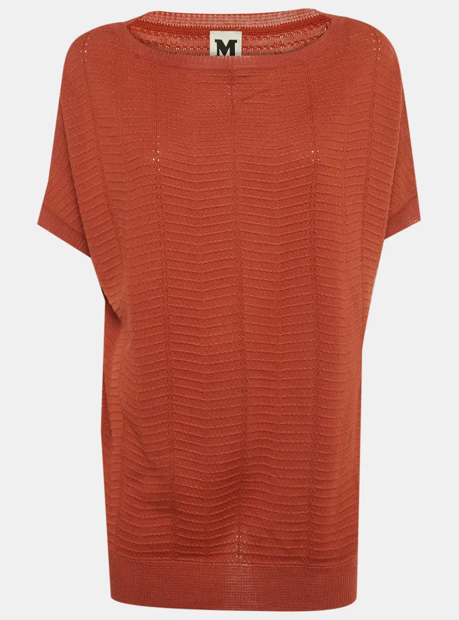 M Missoni Burnt Orange Patterned Knit Top M
