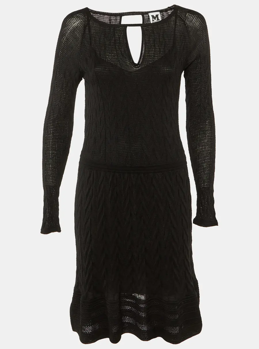 M Missoni Black Knit Midi Dress M