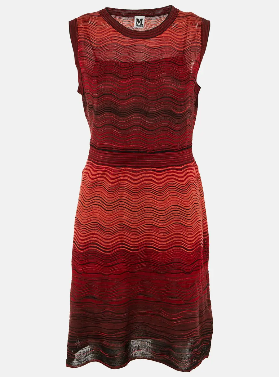 M Missoni Red/Black Pattered Knit Short Dress L