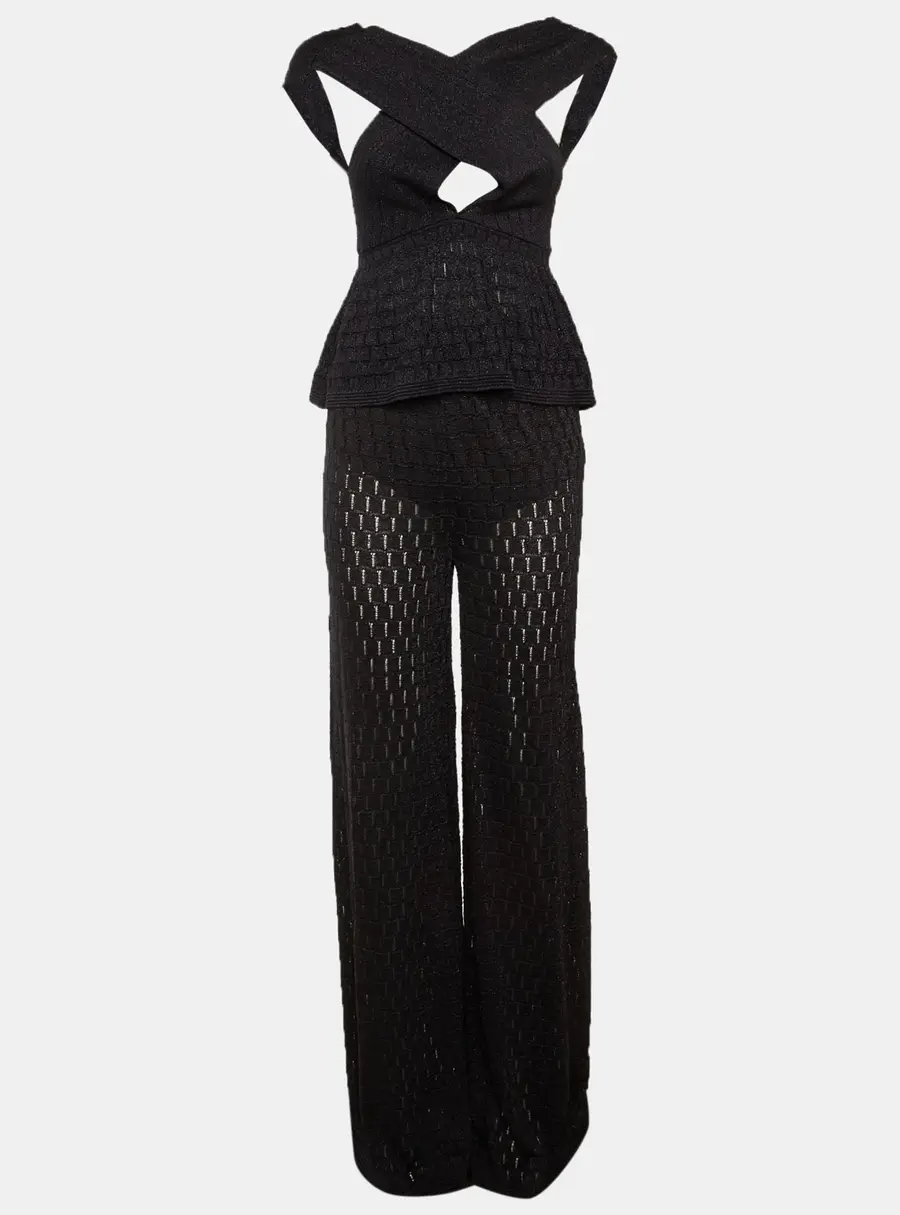 Missoni Midnight Blue Lurex Knit Top & Pants Set S