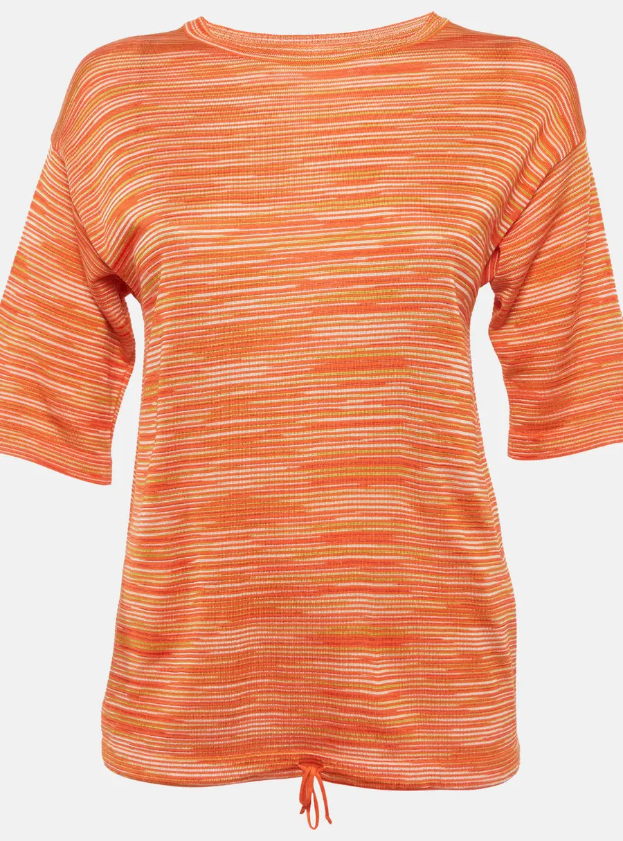 M Missoni Orange Striped Knit Top S