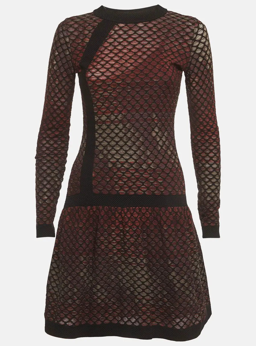 M Missoni Black/Pink Patterned Knit Mini Dress S