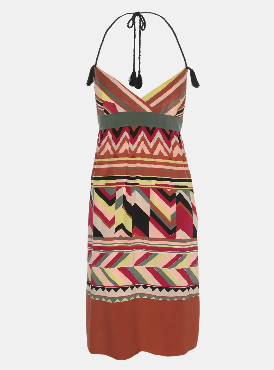 M Missoni Multicolor Printed Silk Mini Dress L