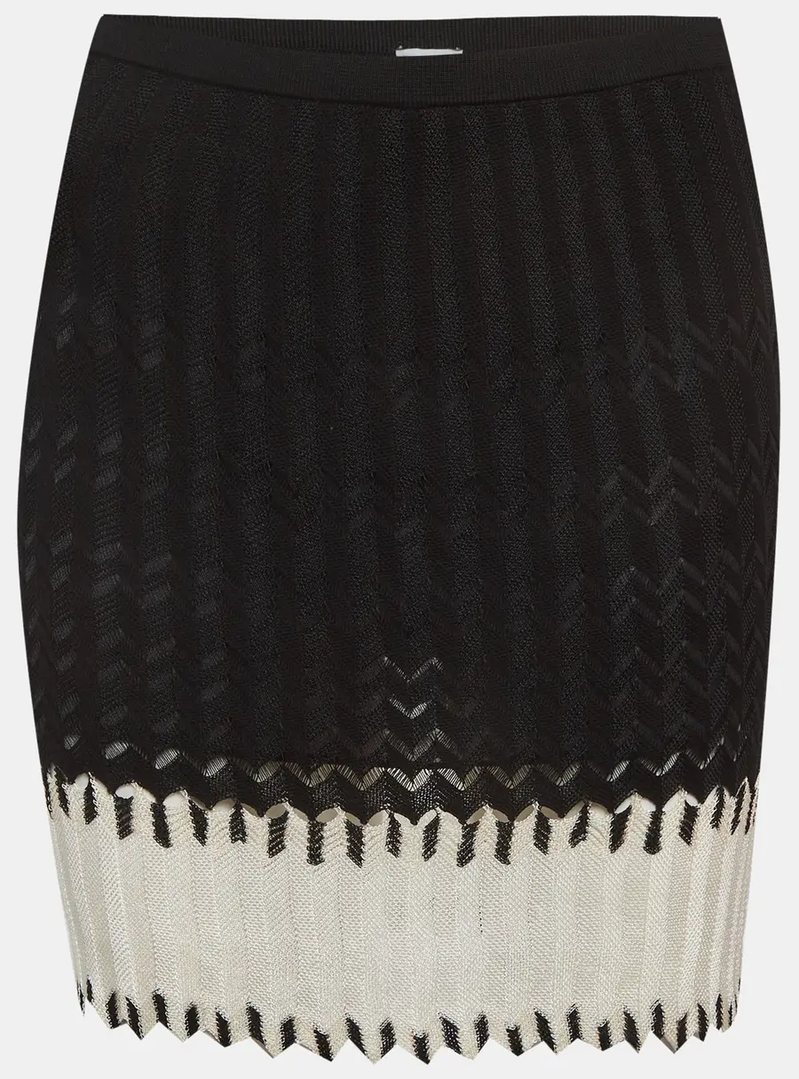 M Missoni Black Zig Zag Knit Mini Skirt M