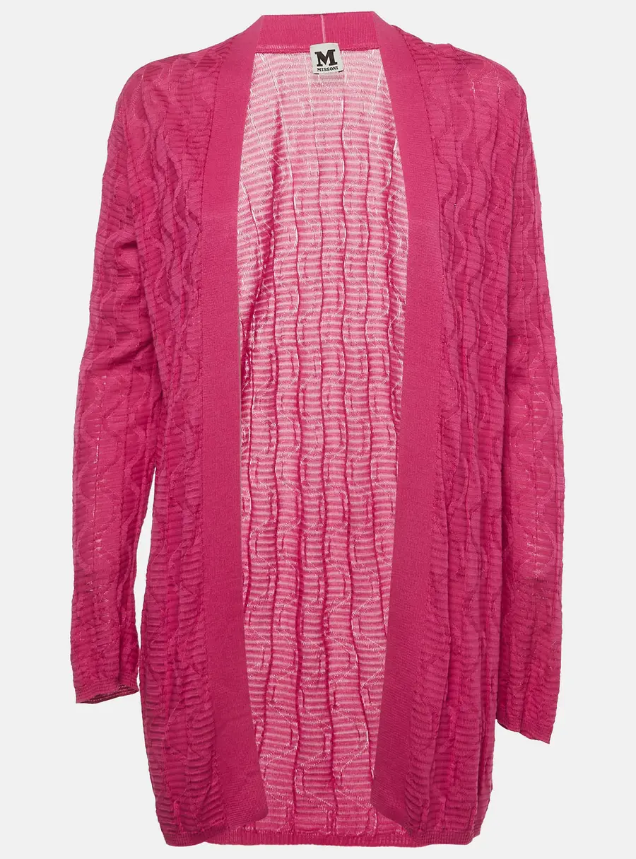 M Missoni Pink Textured Knit Cardigan M
