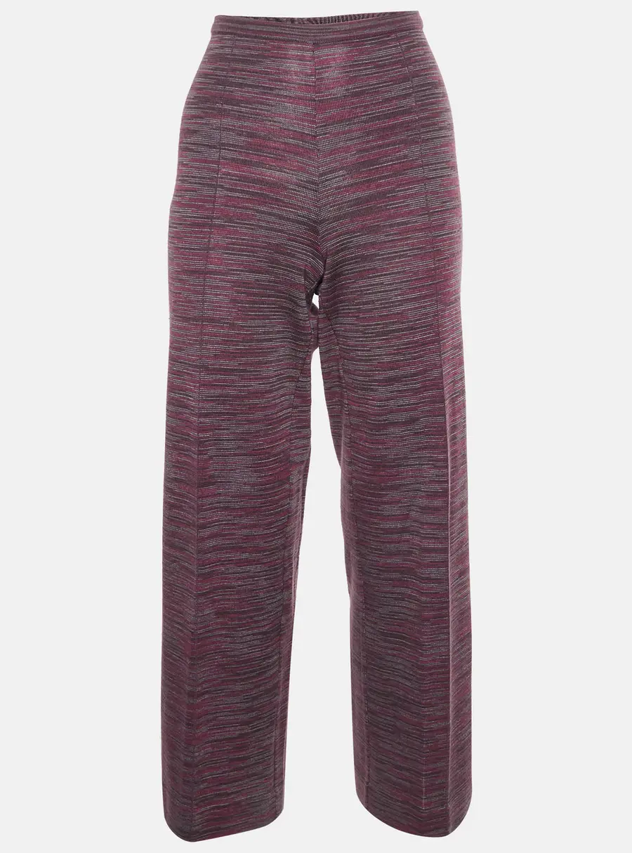 M Missoni Multicolour Patterned Rib Knit Straight Fit Pants M