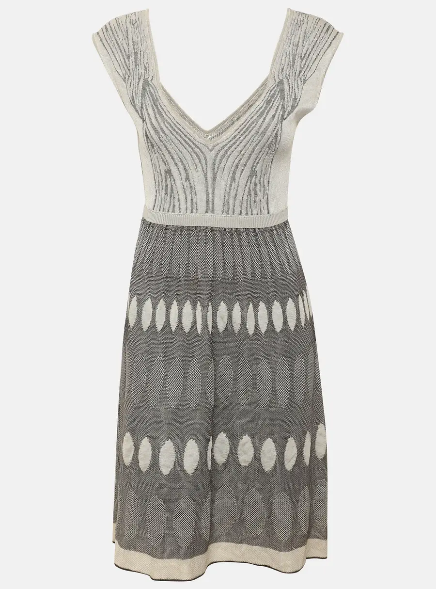 M Missoni Beige/Grey Knit Mini Dress M