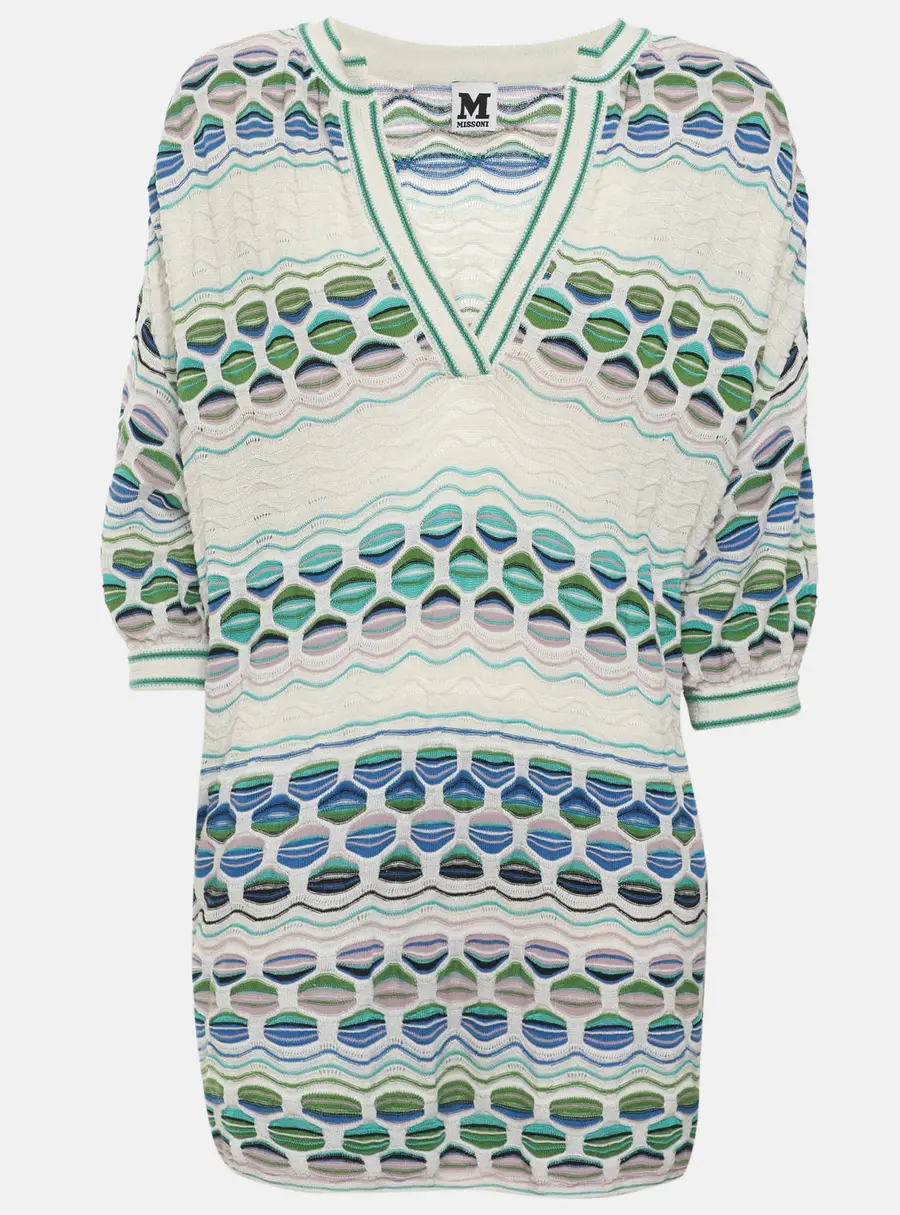 M Missoni Multicolor Printed Patterned Knit Tunic Top M