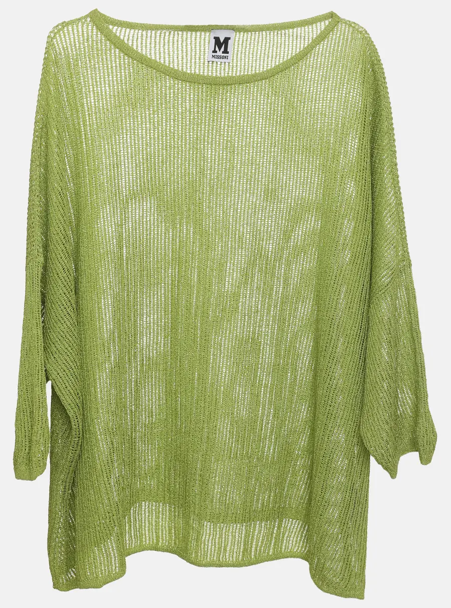 M Missoni Metallic Green Knit Top L