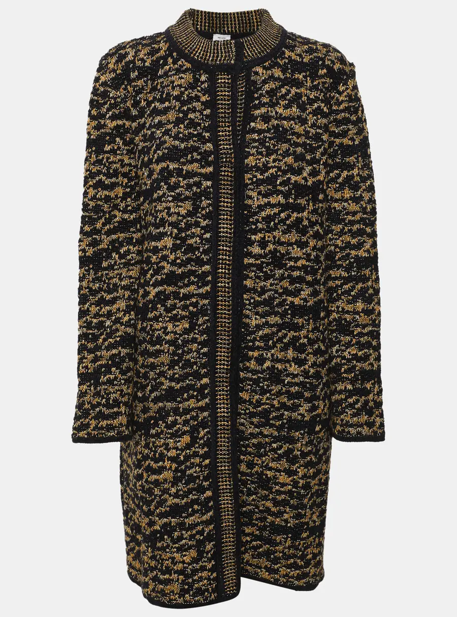 M Missoni Navy Blue/Yellow Tweed Cardigan L