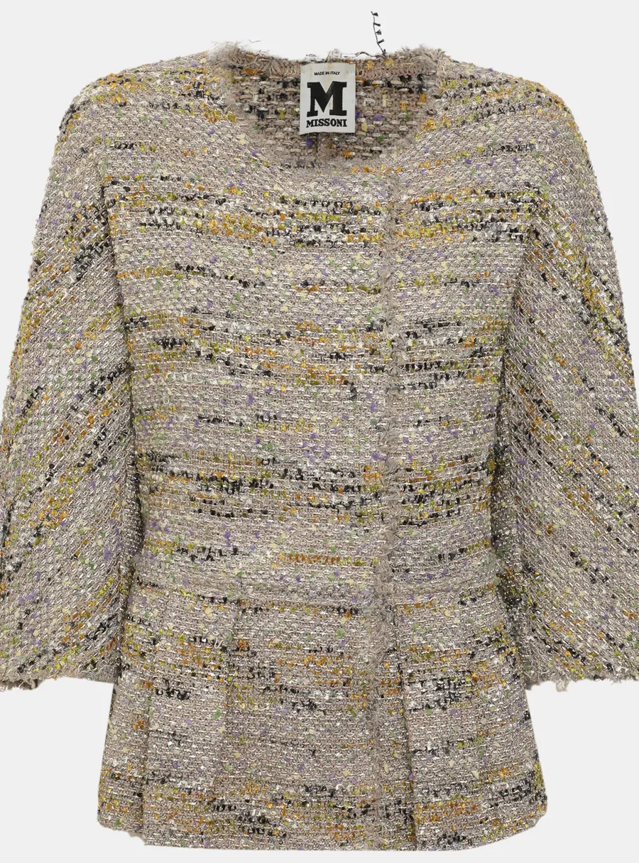 M Missoni Multicolor Tweed Blazer L