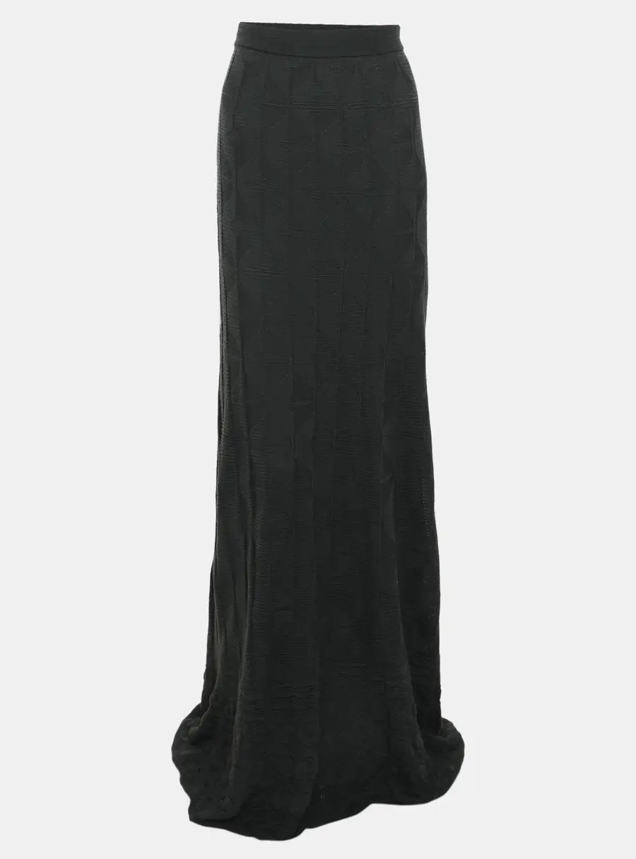 M Missoni Dark Grey Wool Blend Maxi Skirt L