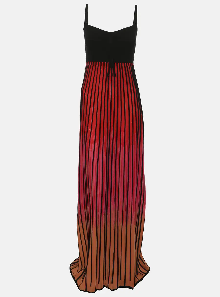 M Missoni Multicolor Ombre Ribbed Knit Maxi Dress S