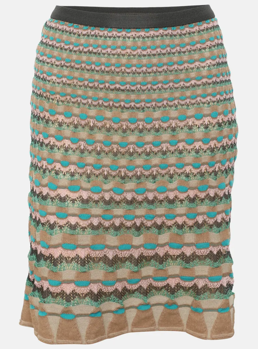 M Missoni Multicolor Printed Patterned Knit Mini Skirt L