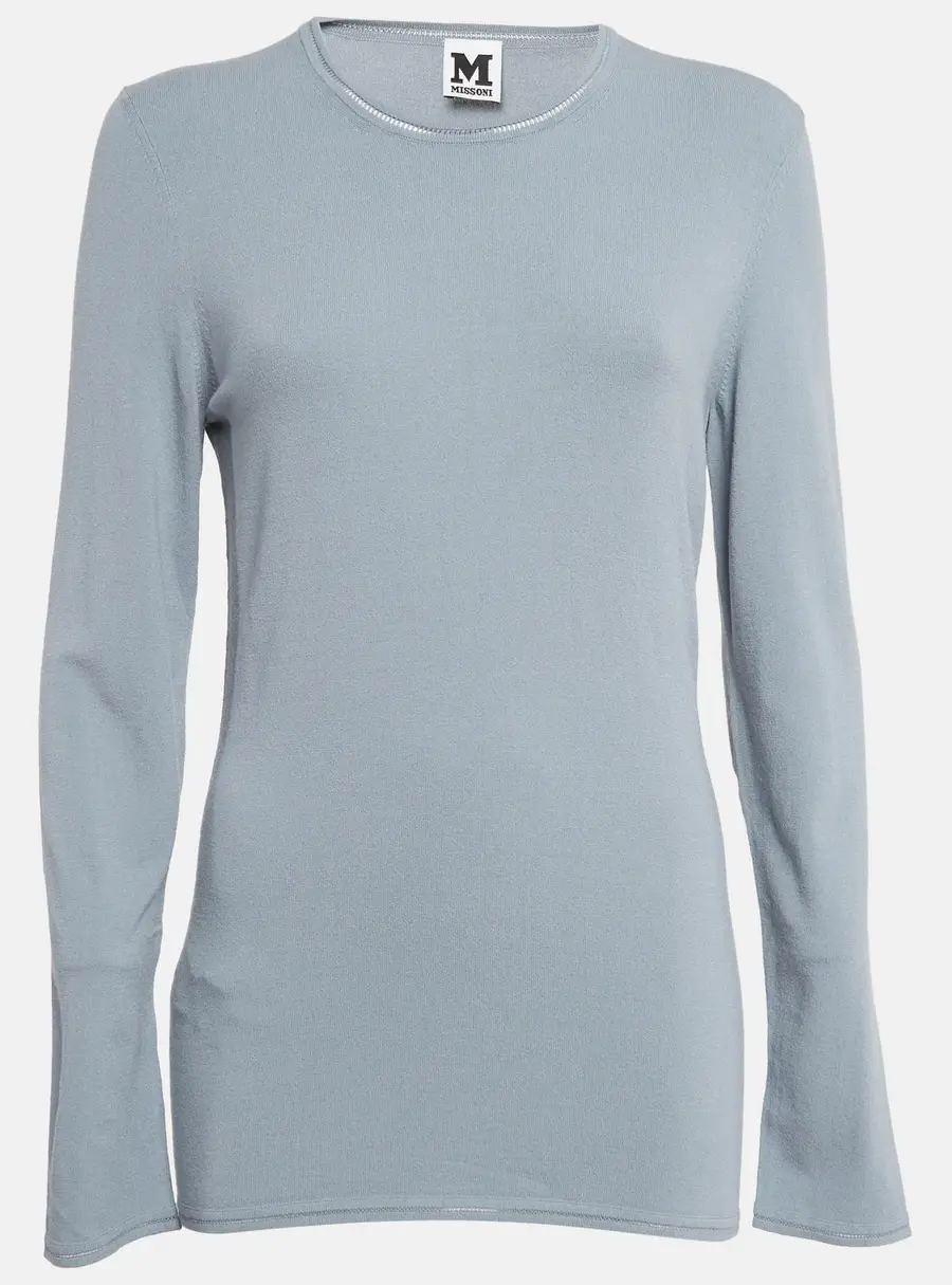 M Missoni Grey Knit Full Sleeve Top L