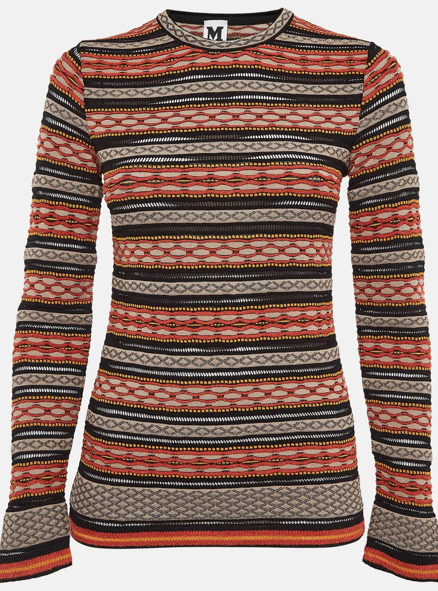 M Missoni Multicolor Patterned Knit Top S