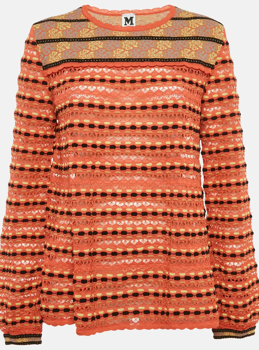 M Missoni Multicolor Patterned Knit Long Sleeve Top L
