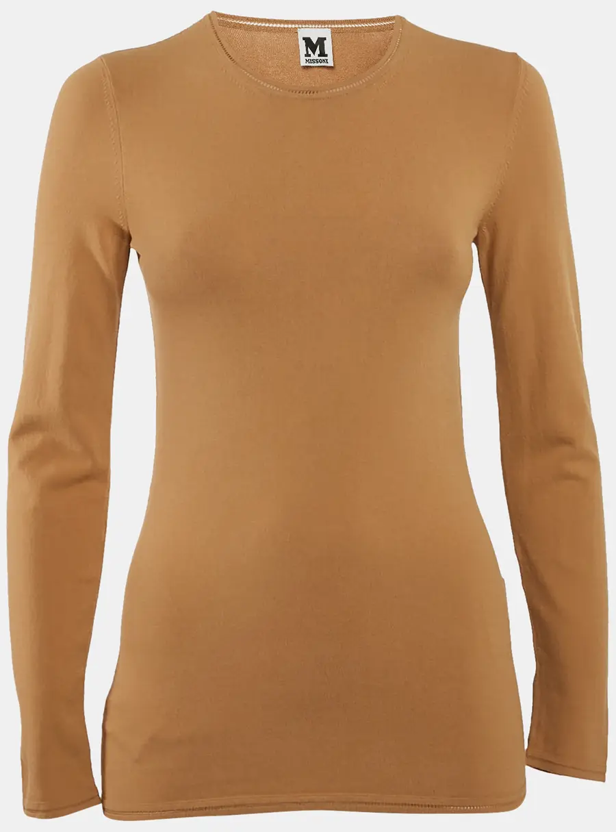 M Missoni Beige Stretch Knit Crewneck Sweatshirt M