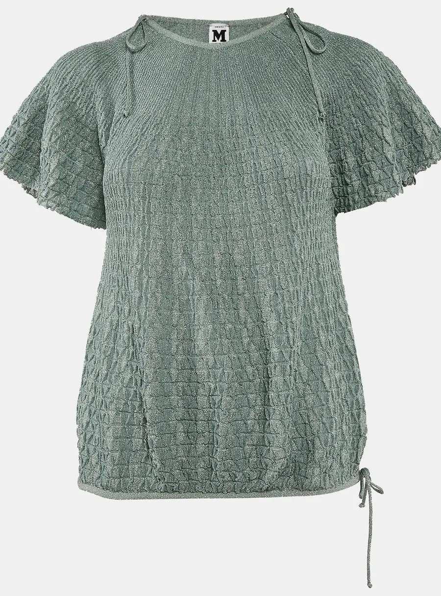 M Missoni Green Patterned Lurex Knit Sweater Top L