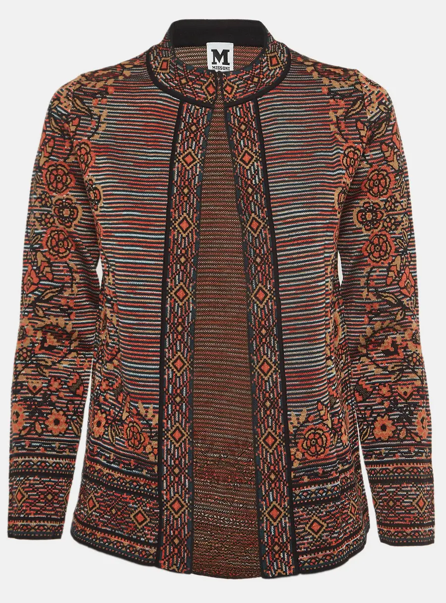 M Missoni Multicolor Patterned Knit Cardigan M
