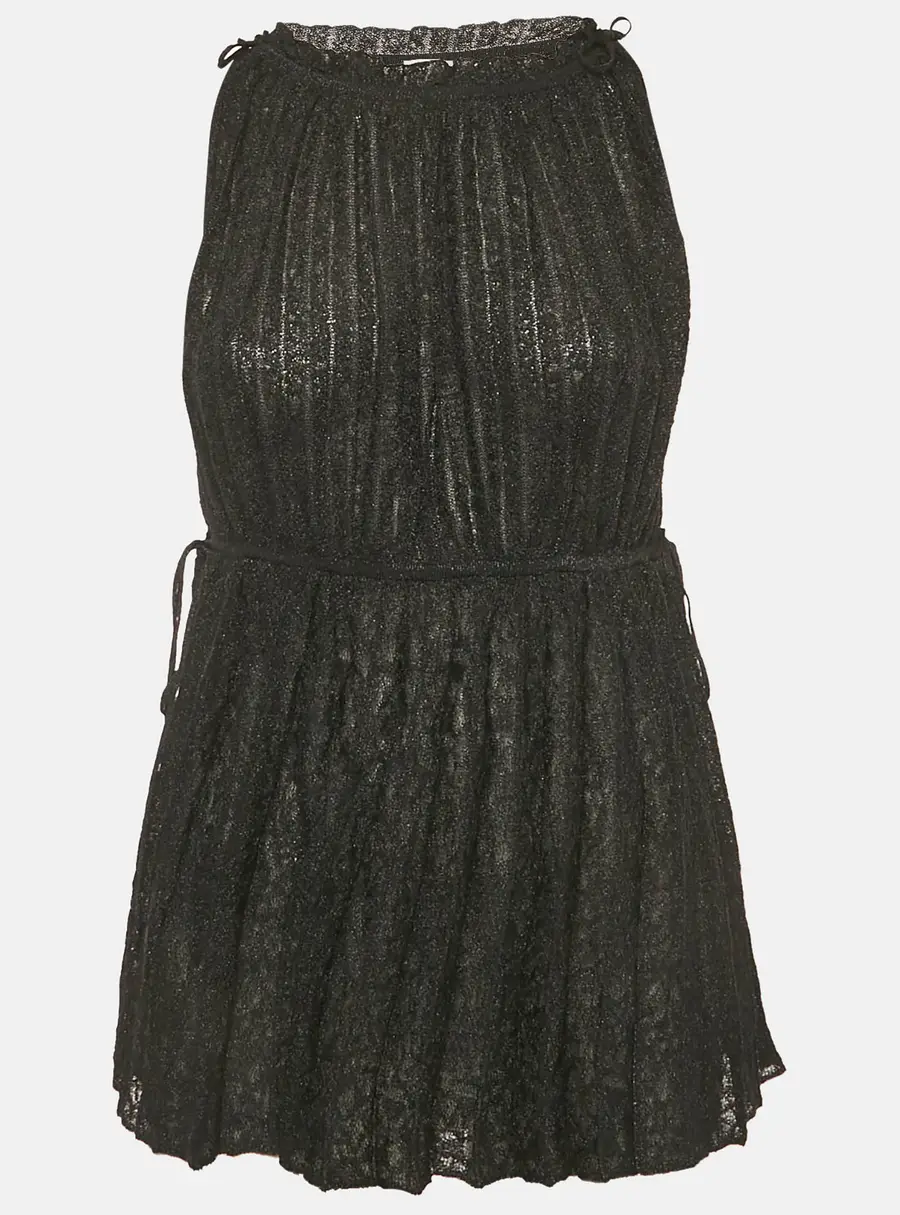 M Missoni Black Lurex Knit Sleeveless Tunic Top M