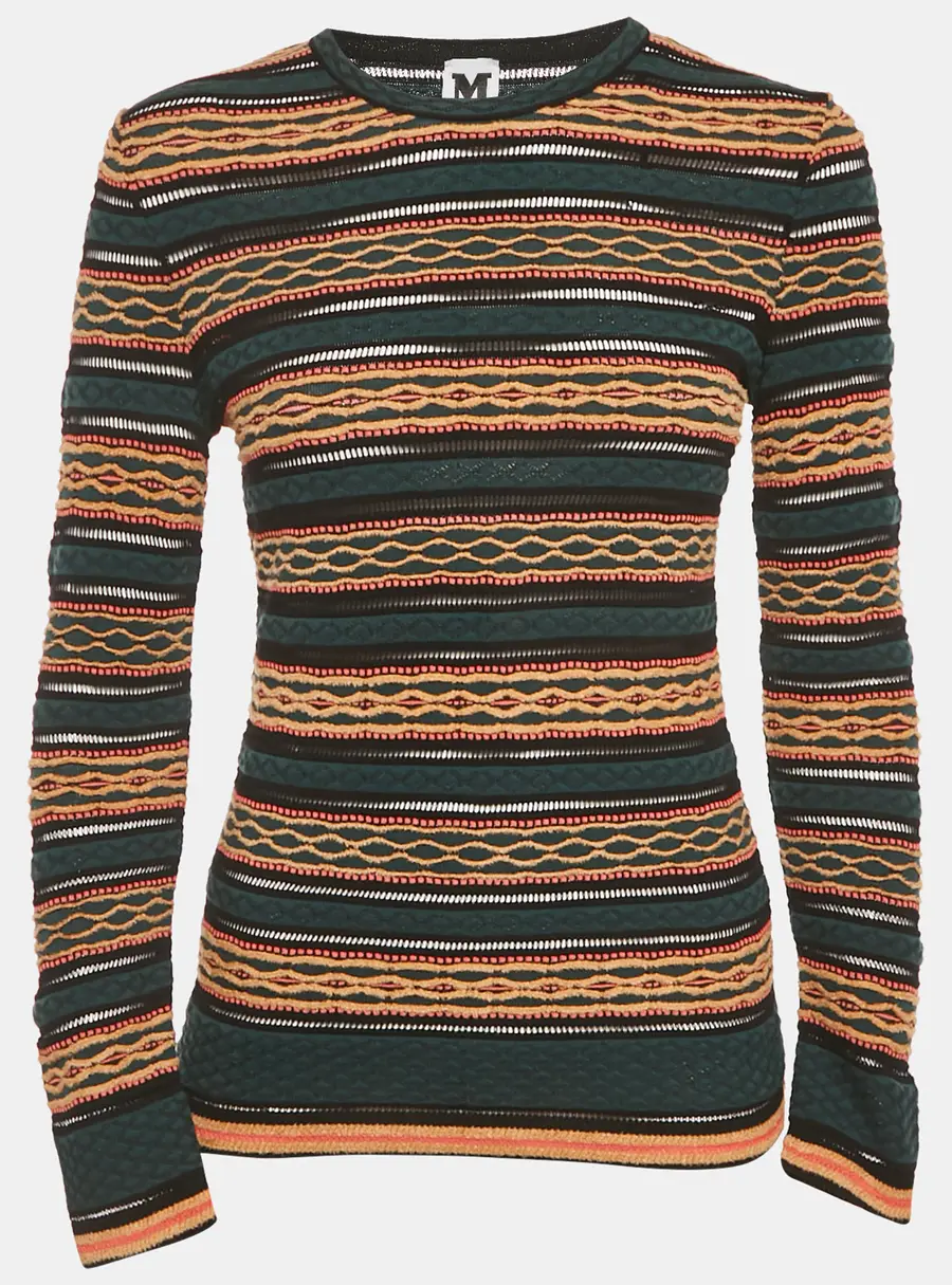 M Missoni Multicolor Patterned Knit Full Sleeve Top L