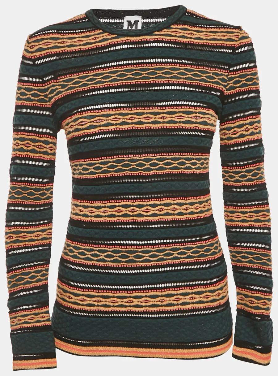 M Missoni Multicolor Patterned Knit Full Sleeve Top S