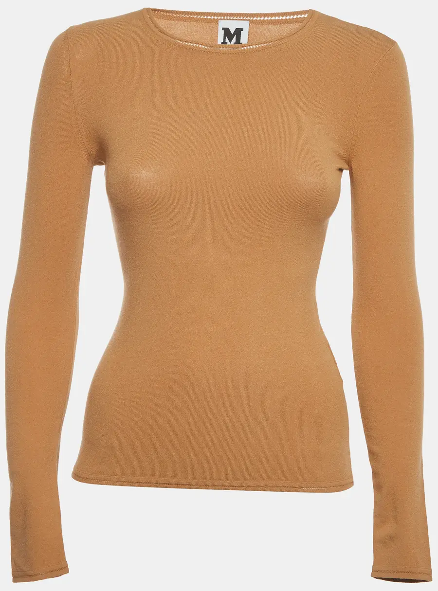 M Missoni Beige Stretch Knit Crewneck Sweatshirt XS