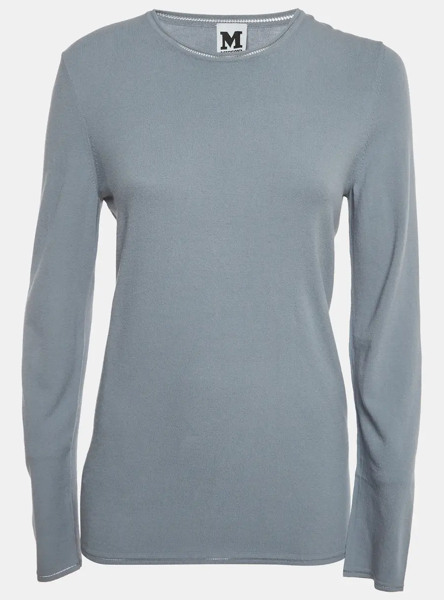 M Missoni Grey Stretch Knit Crewneck Sweatshirt XL