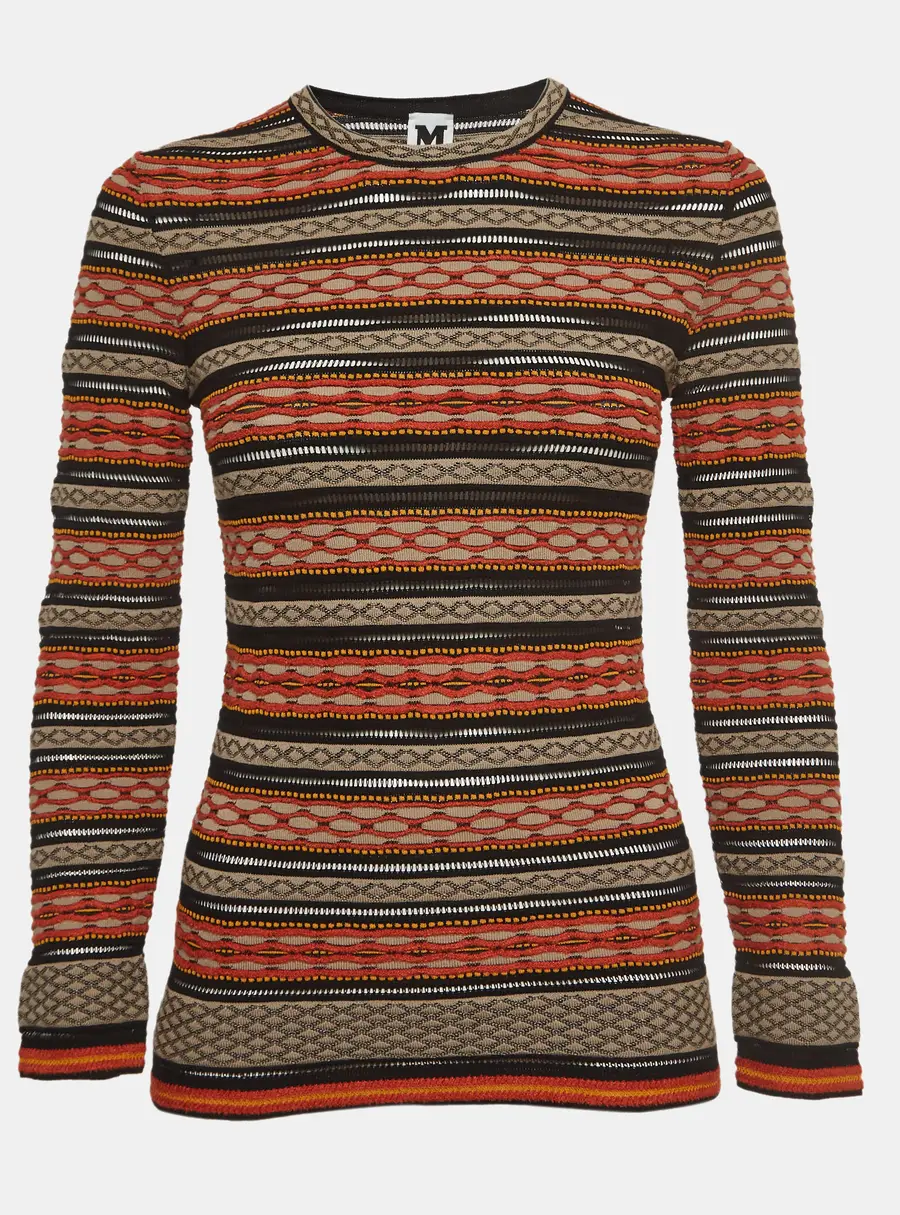M Missoni Multicolor Patterned Knit Top S