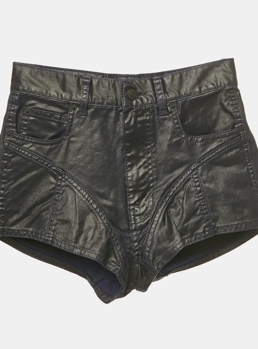Mugler Navy Blue Nylon Shorts S