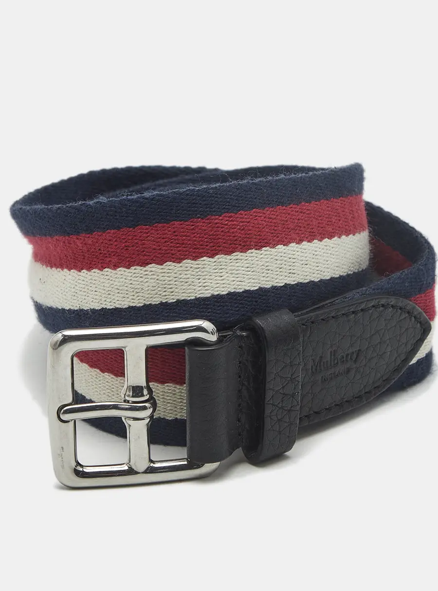 Mulberry 105 CM Buckle Belt Multicolor Canvas and Leather
