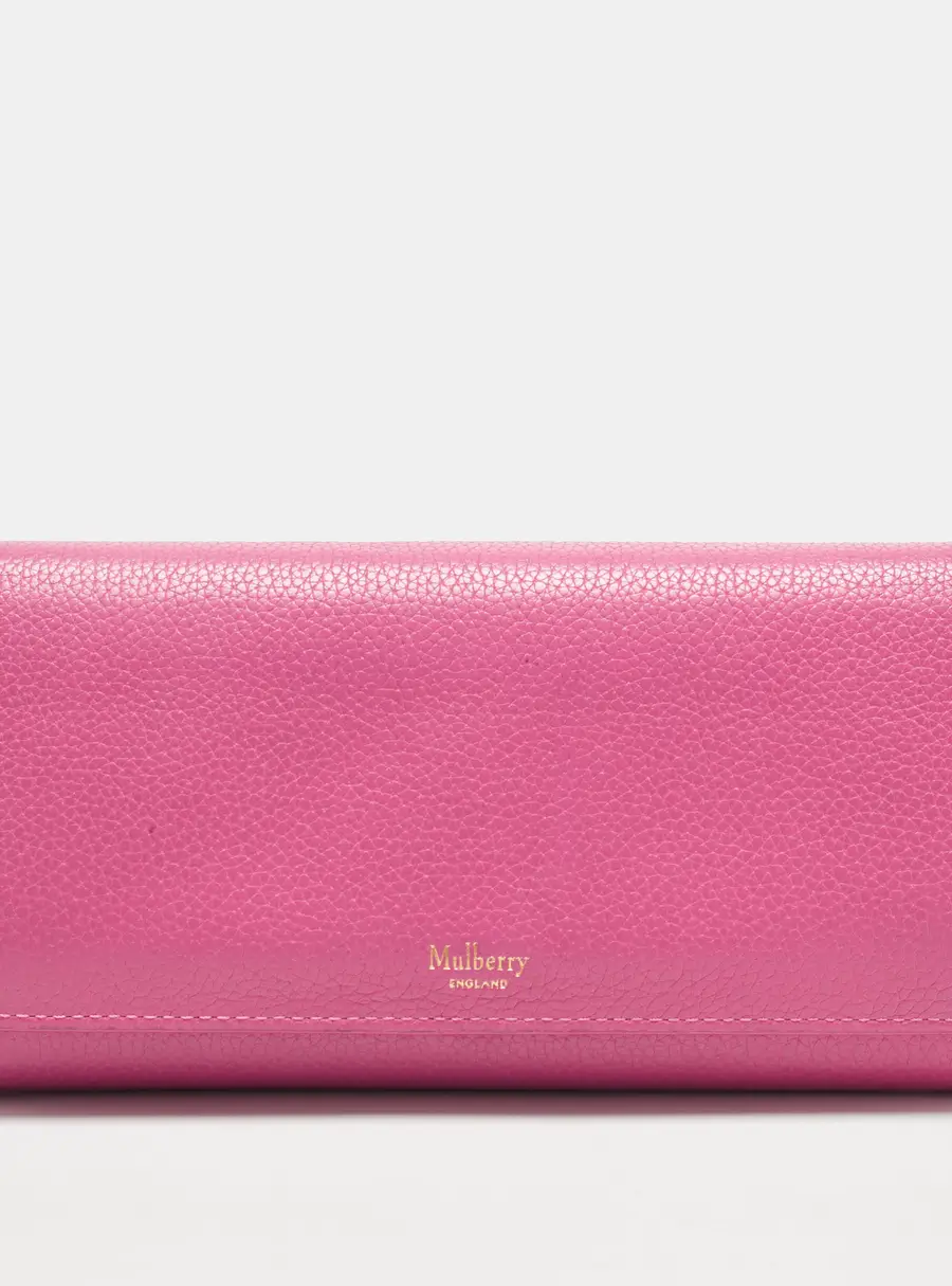 Mulberry Flap Pink Leather Continental Wallet
