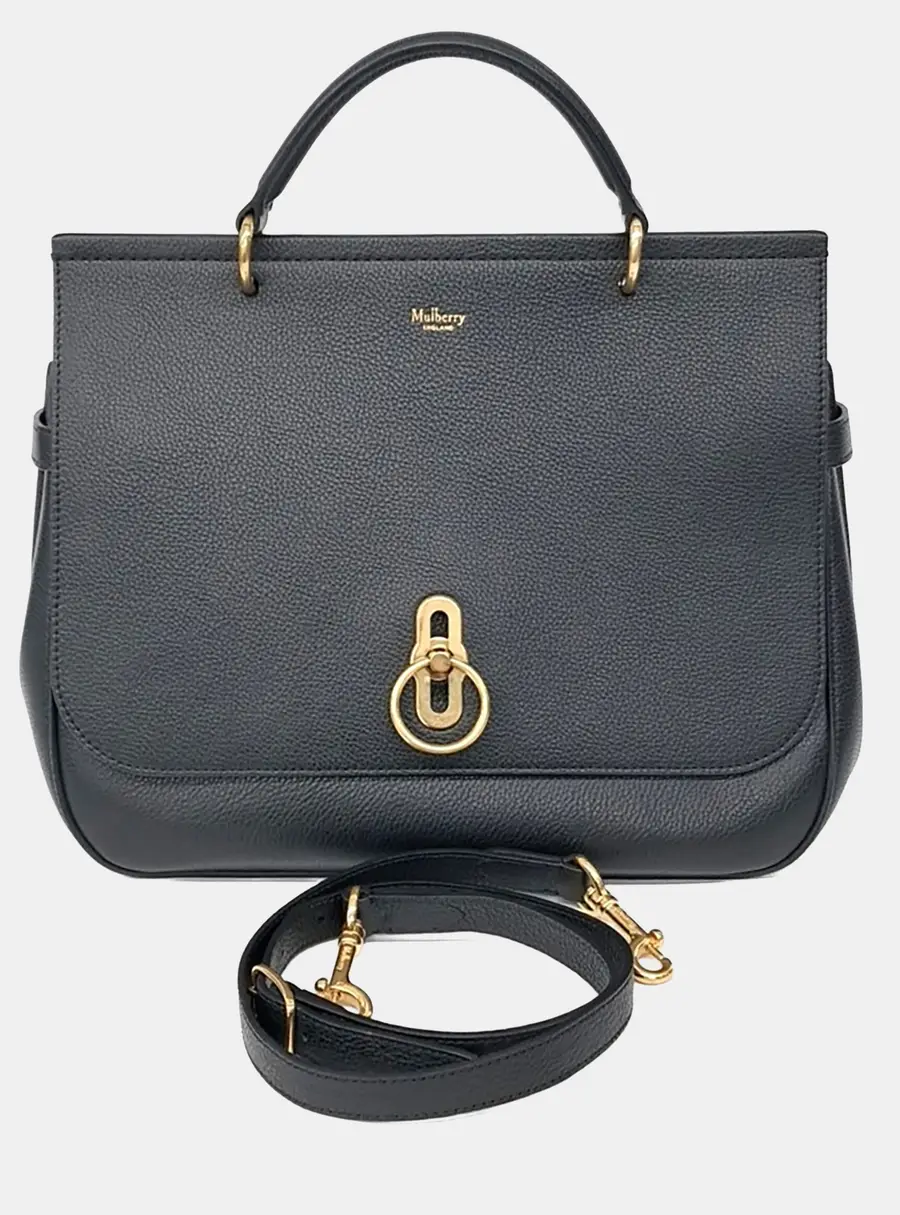 Mulberry Black Leather Amberley Satchel Bag