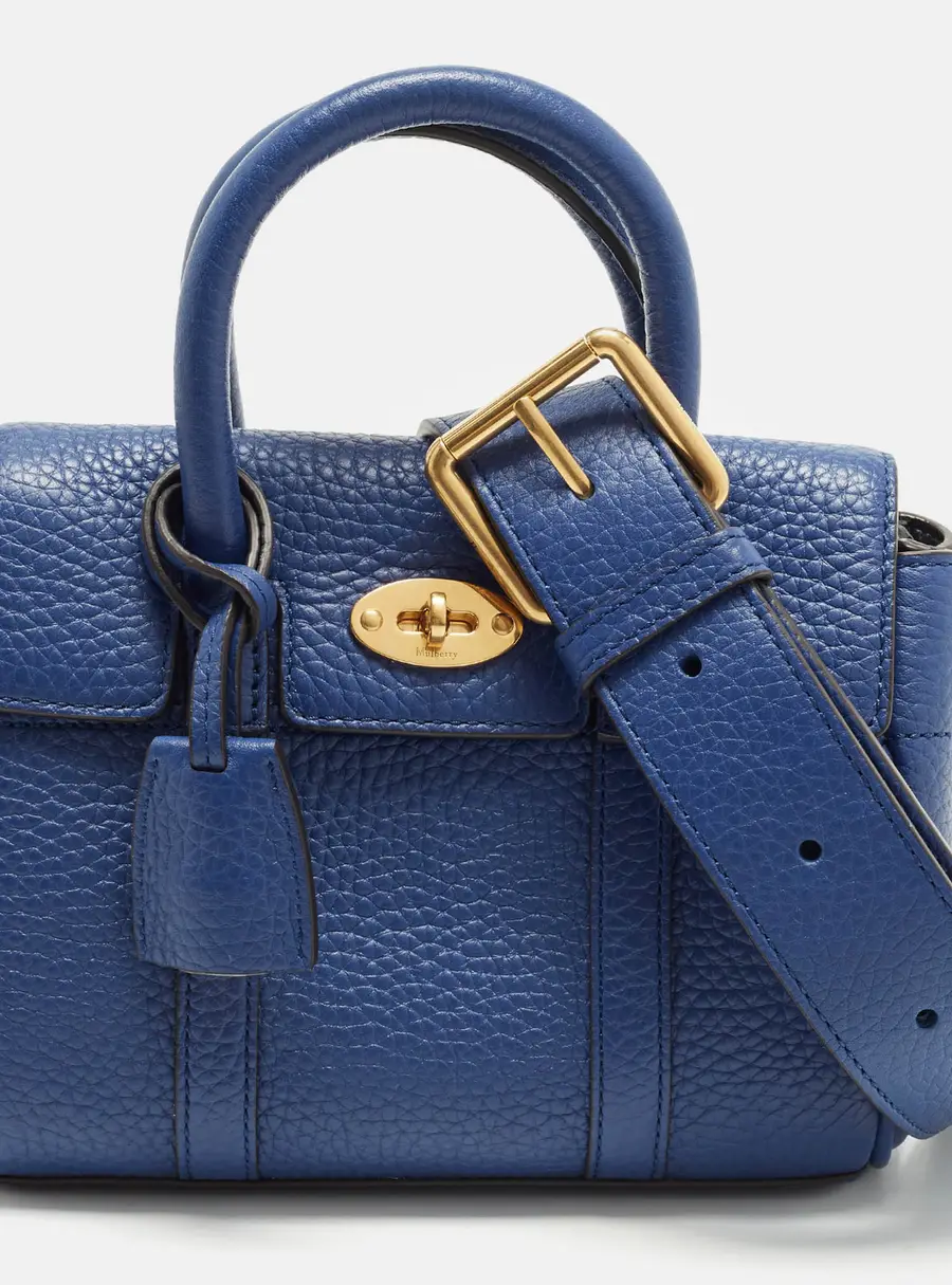 Mulberry Bayswater Mini Blue Leather Satchel