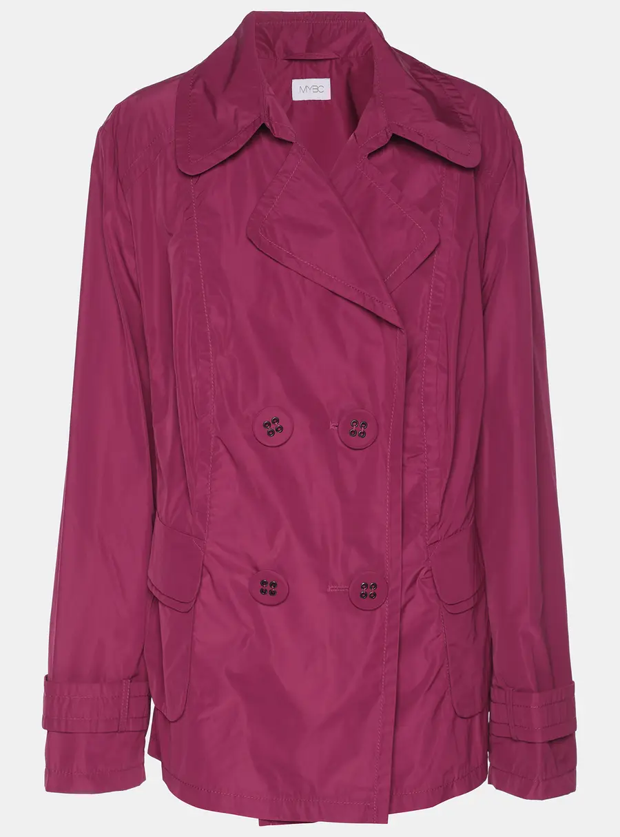 MYBC Pink Nylon Double Breasted Belted Blazer XL