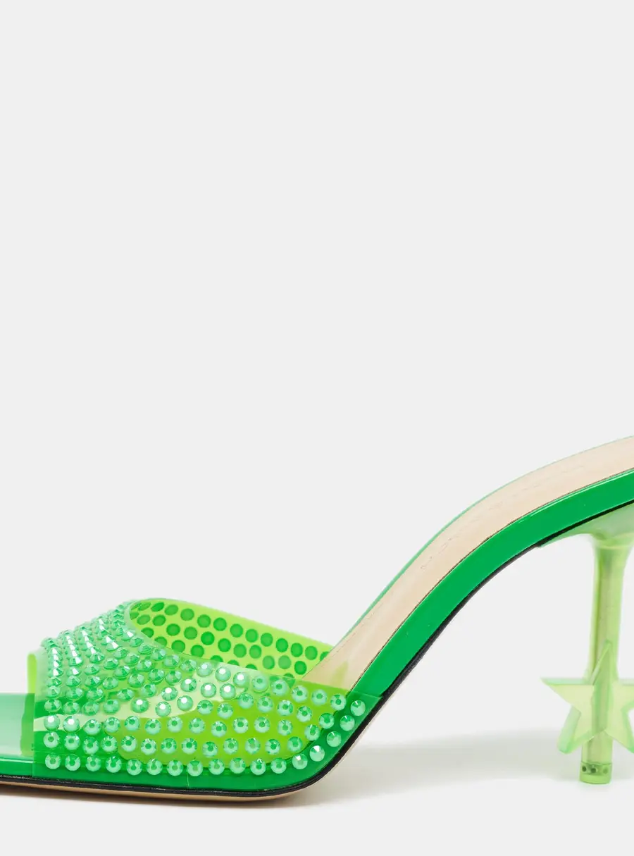 Mach & Mach Star Size 36 Green PVC Slide Sandals