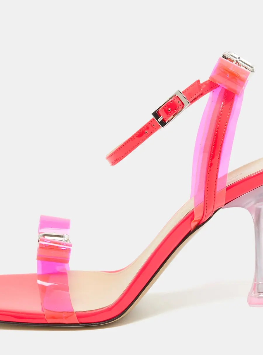 Mach & Mach French Bow Size 37.5 Pink PVC Ankle Strap Sandals