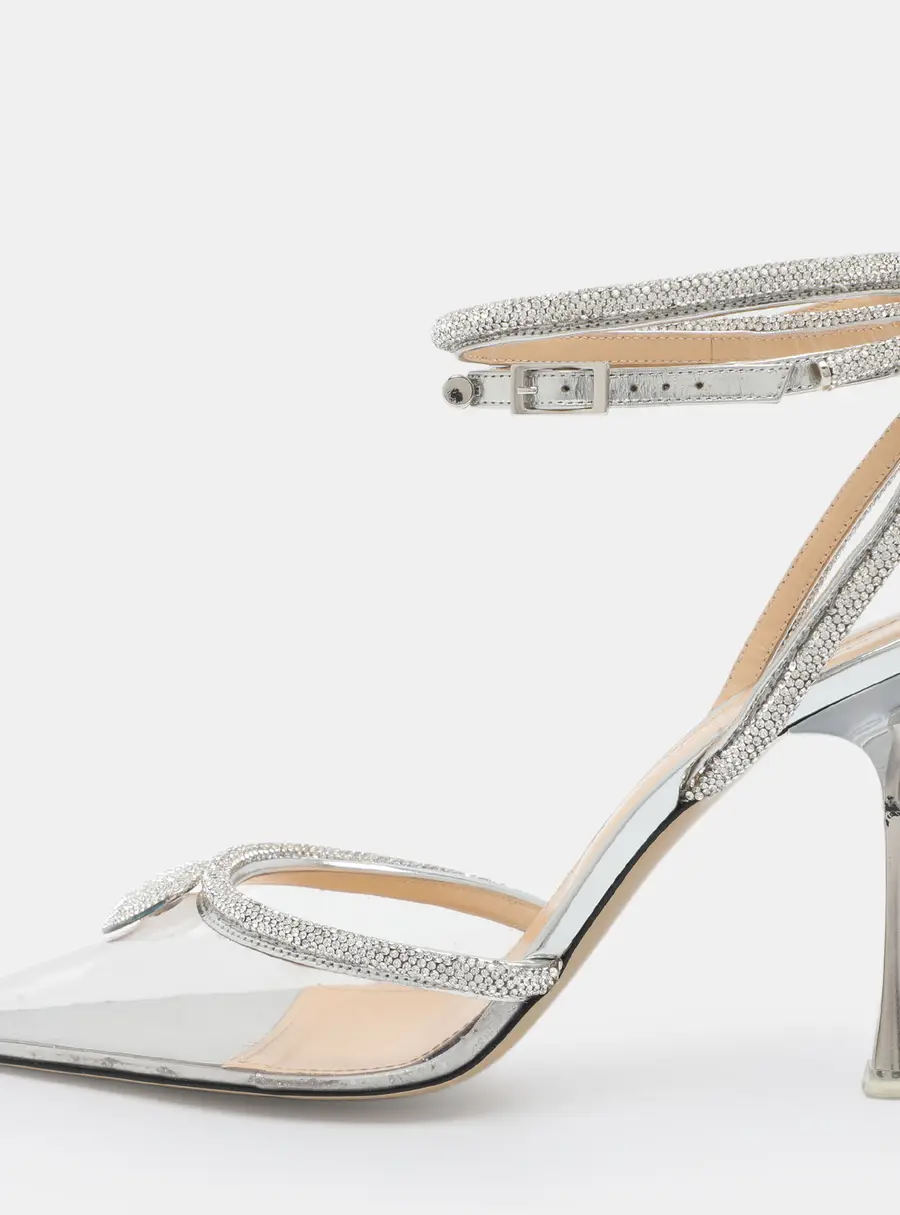Mach & Mach Georgia Size 41 Transparent Crystals and PVC Pumps