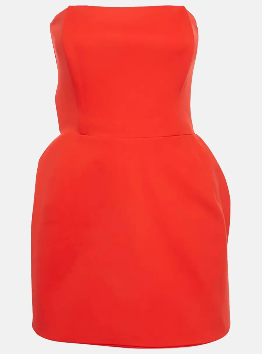 Magda Butrym Red Jersey Knit Corset Mini Dress S