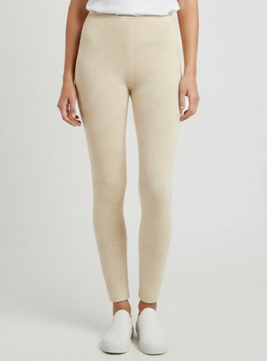 Magda Butrym Cream Knit Regular Fit Pants S
