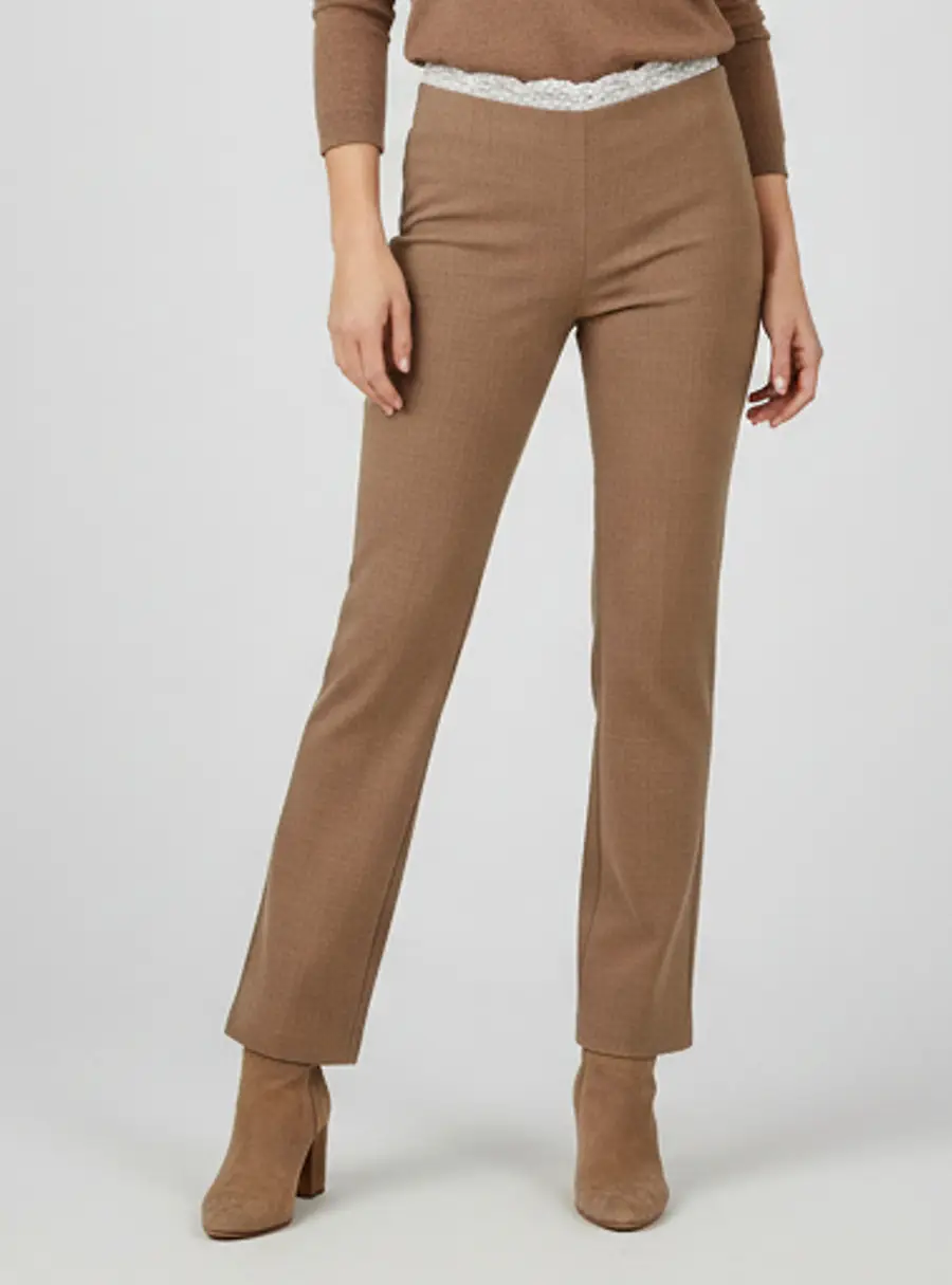 Magda Butrym Beige Wool Blend Embellished Pants S