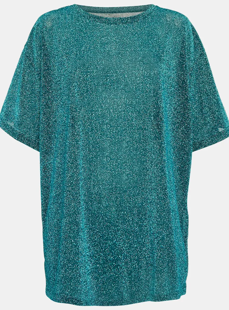 Maison Martin Margiela Blue Lurex Knit T-Shirt M
