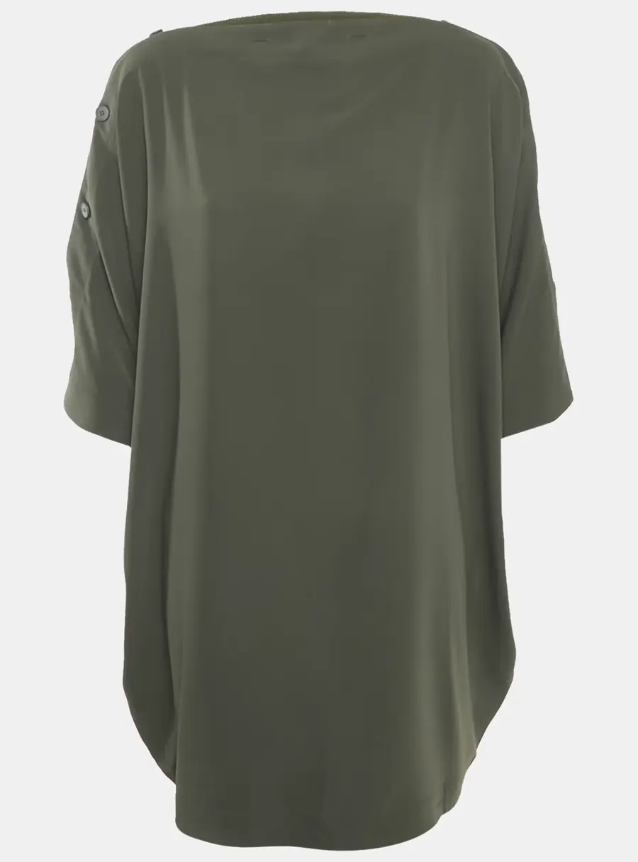 Maison Martin Margiela Olive Green Chiffon Short Dress S