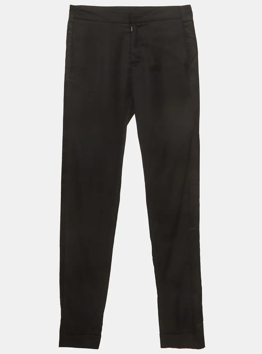 Maison Martin Margiela Black Gabardine Slim Fit Trousers M